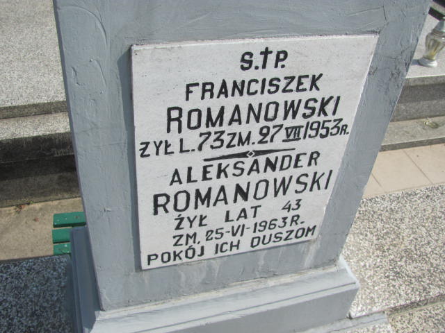 Franciszek Romanowski Mińsk Mazowiecki - Grobonet - Wyszukiwarka osób pochowanych