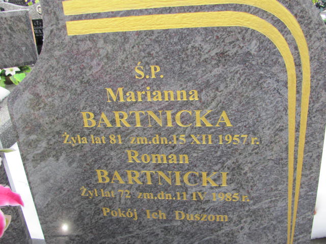 Marianna Bartnicka Mińsk Mazowiecki - Grobonet - Wyszukiwarka osób pochowanych