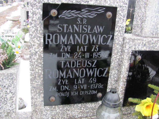 Tadeusz Romanowicz 1929 Mińsk Mazowiecki - Grobonet - Wyszukiwarka osób pochowanych
