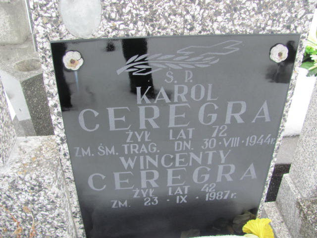 Wincenty Ceregra 1945 Mińsk Mazowiecki - Grobonet - Wyszukiwarka osób pochowanych