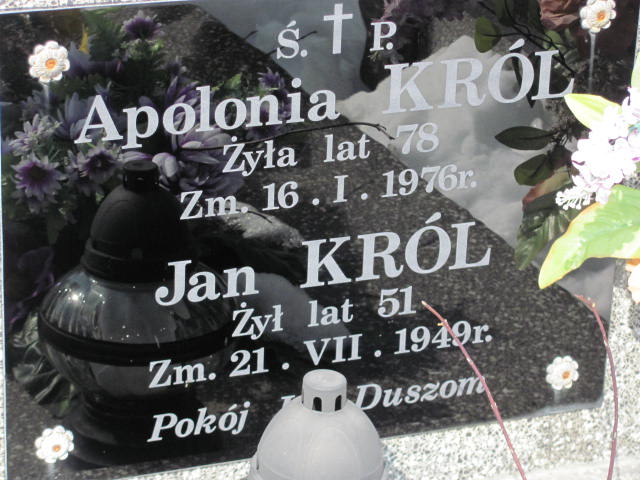 Apolonia Król 1898 Mińsk Mazowiecki - Grobonet - Wyszukiwarka osób pochowanych