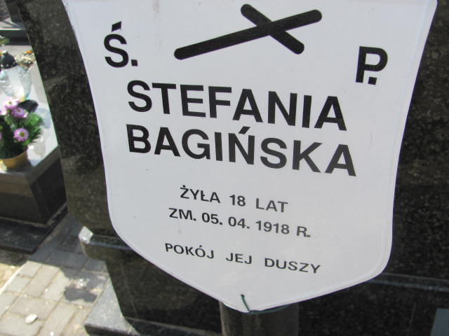Stefania Bagińska Mińsk Mazowiecki - Grobonet - Wyszukiwarka osób pochowanych