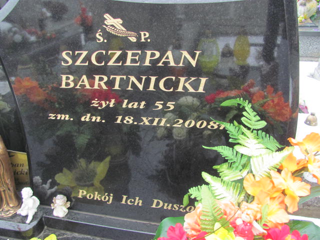 Szczepan Bartnicki 1953 Mińsk Mazowiecki parafialny - Grobonet - Wyszukiwarka osób pochowanych