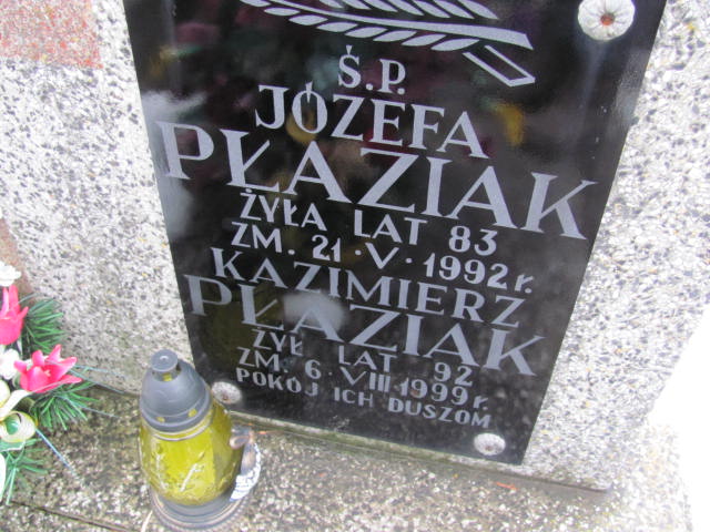 Józefa Płaziak 1909 Mińsk Mazowiecki - Grobonet - Wyszukiwarka osób pochowanych