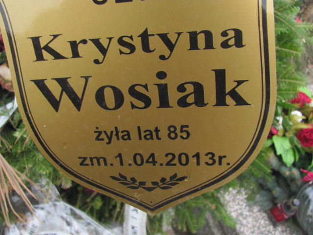 Krystyna Wosiak 1927 Mińsk Mazowiecki - Grobonet - Wyszukiwarka osób pochowanych