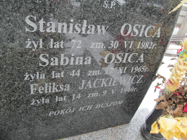 Stanisław Osica 1910 Mińsk Mazowiecki - Grobonet - Wyszukiwarka osób pochowanych