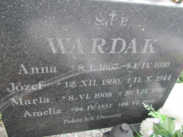 Anna Wardak 1867 Mińsk Mazowiecki - Grobonet - Wyszukiwarka osób pochowanych